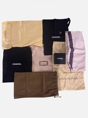 CHANEL Dust Bag Assortment in Black, Beige, Brown and Yellow